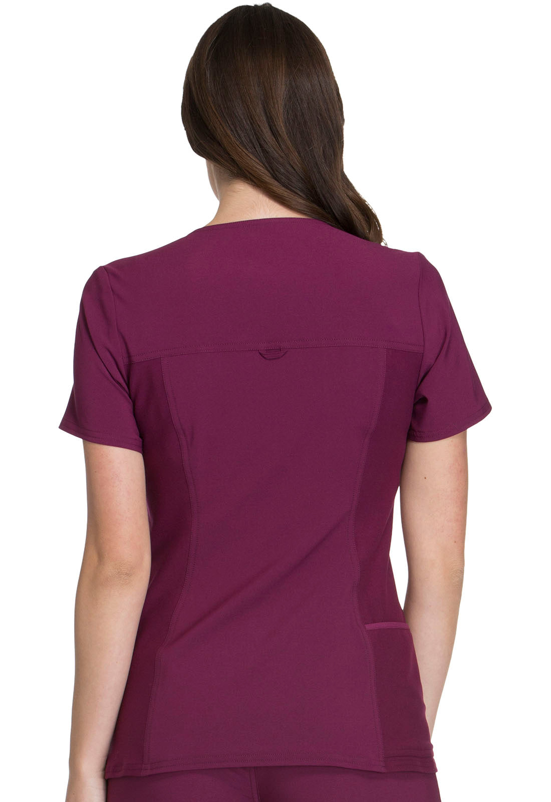 iFlex CK605 V-Neck Top Wine Model Image Back | Cherokee