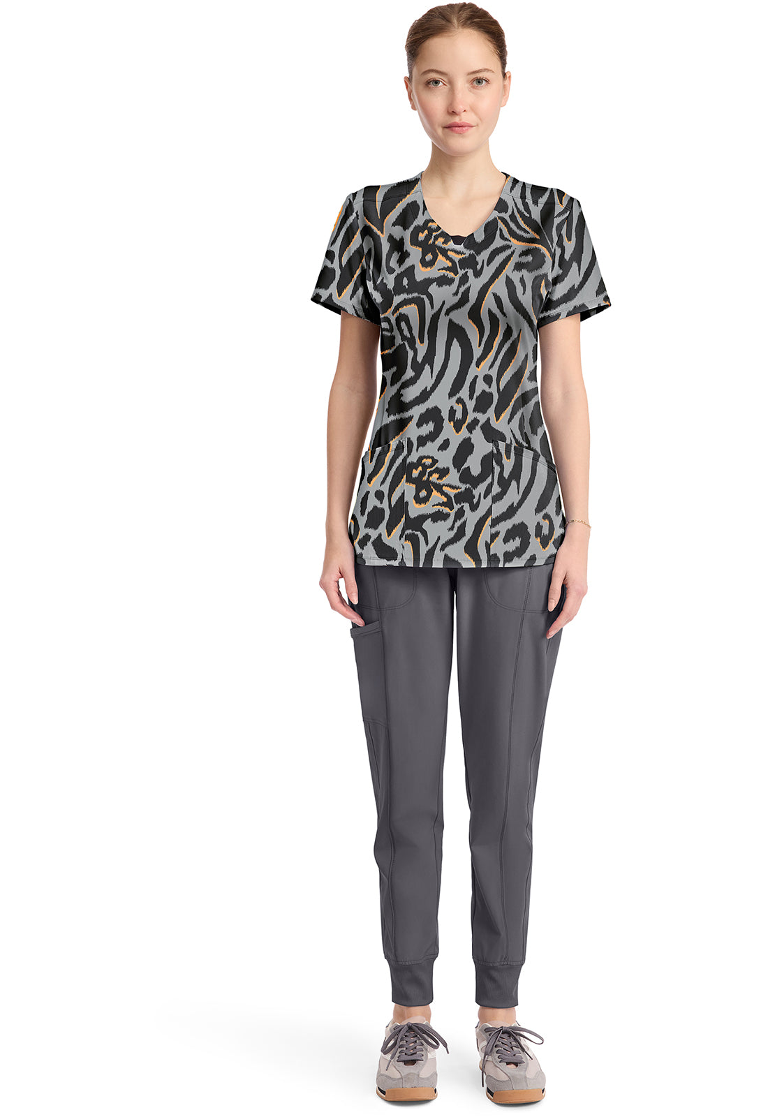 Prints CK609 Round Print Neck Top Big Cat