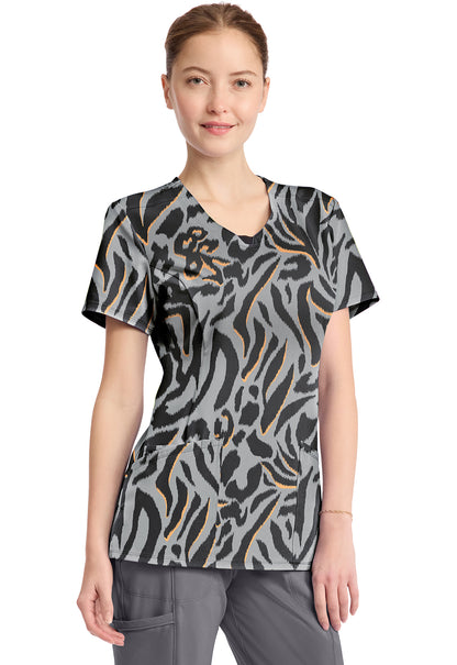 Prints CK609 Round Print Neck Top Big Cat