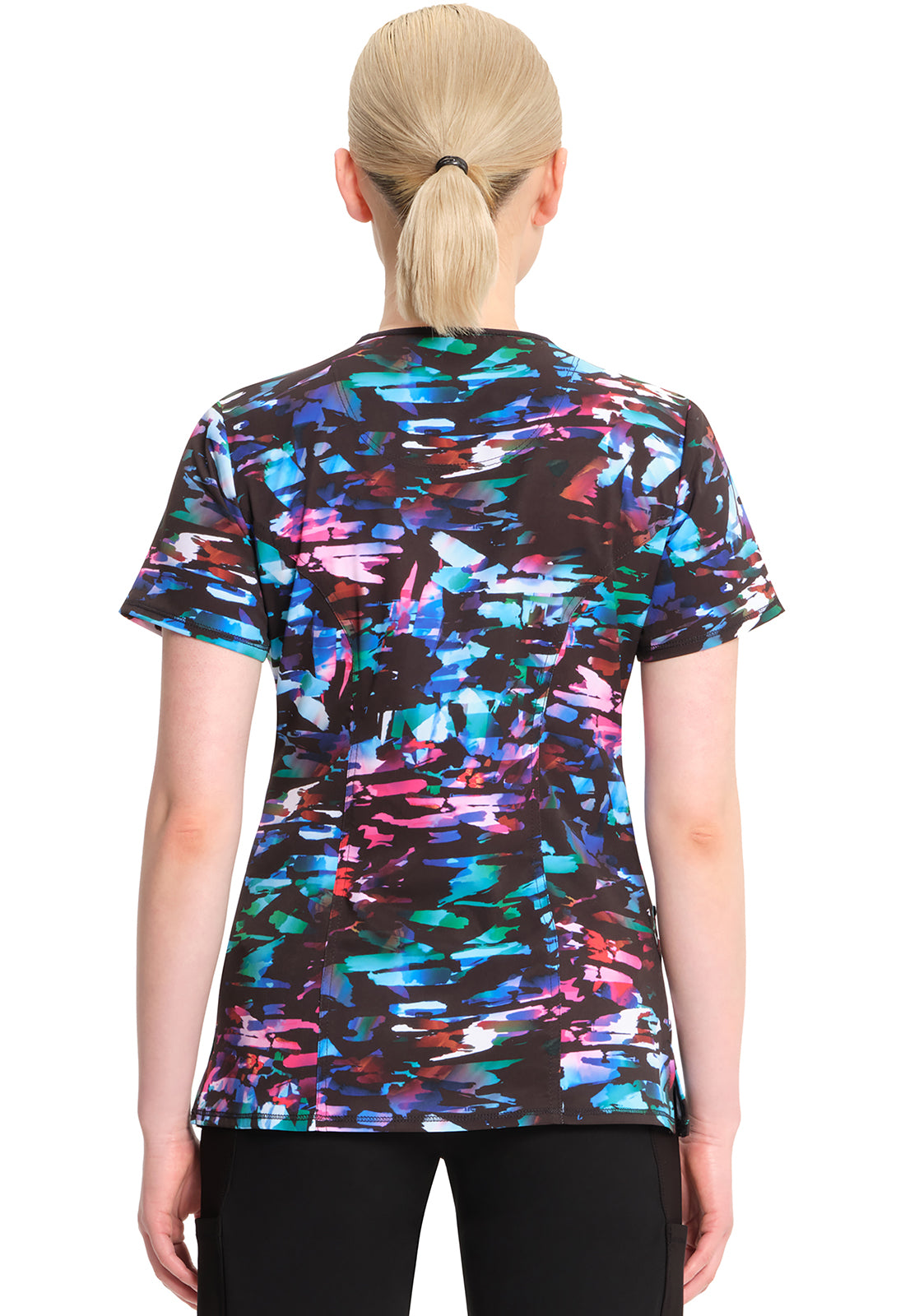 Classics CK609 Round Print Neck Top Kaleidoscopic Model Image Back | Infinity