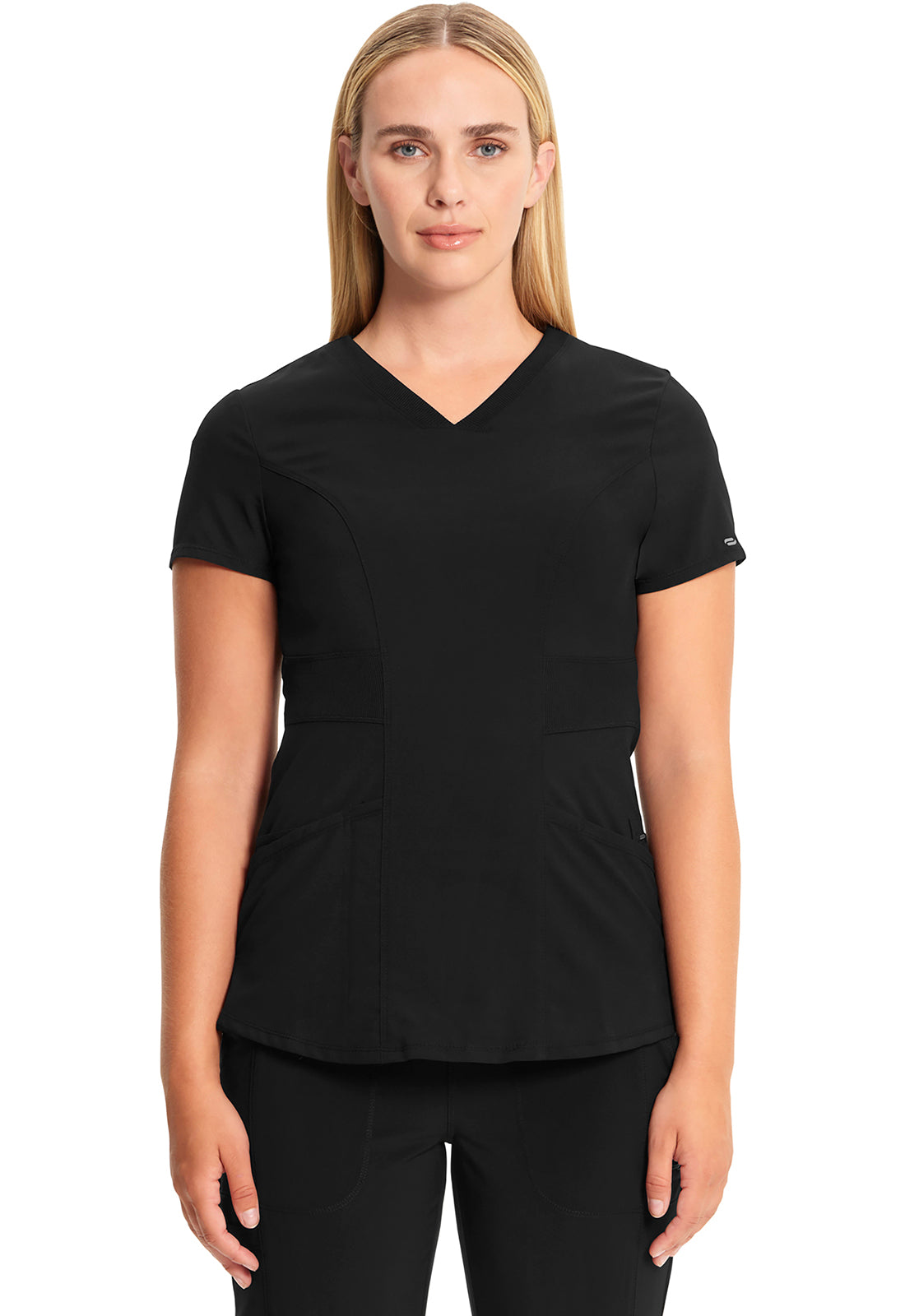 Classics CK623A V-Neck Top Black Model Image Front | Infinity