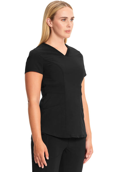 Classics CK623A V-Neck Top Black Model Image Left Side | Infinity