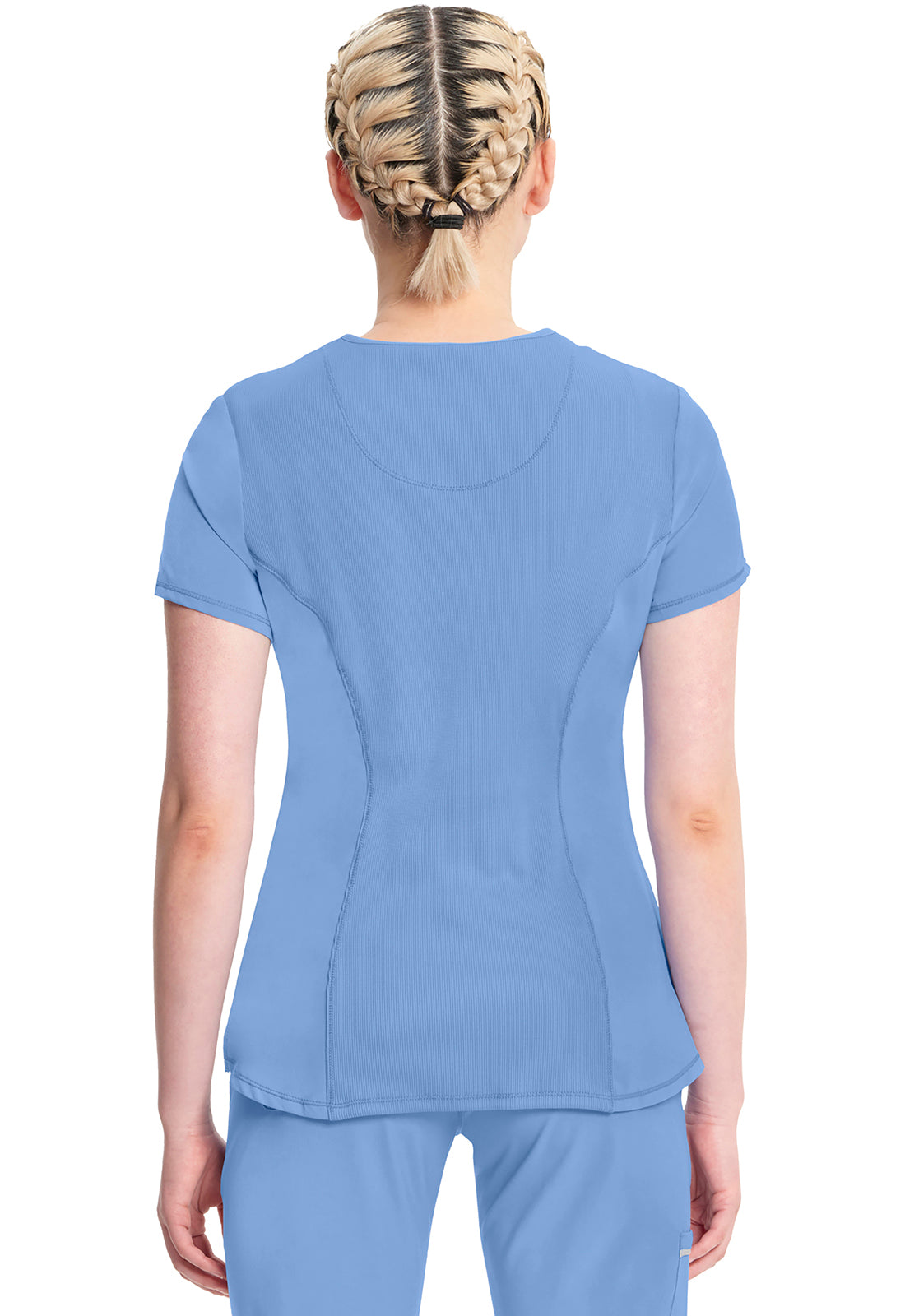 Classics CK623A V-Neck Top Ciel Model Image Back | Infinity