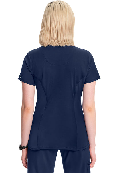 Classics CK623A V-Neck Top Navy Model Image Back | Infinity