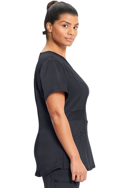 Classics CK623A V-Neck Top Pewter Model Image Right Side | Infinity