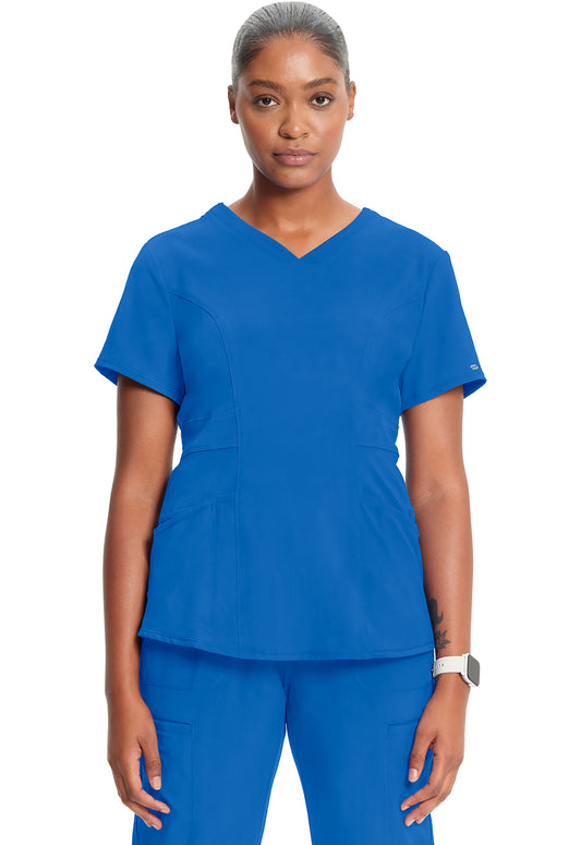 Classics CK623A V-Neck Top Royal Model Image Front | Infinity