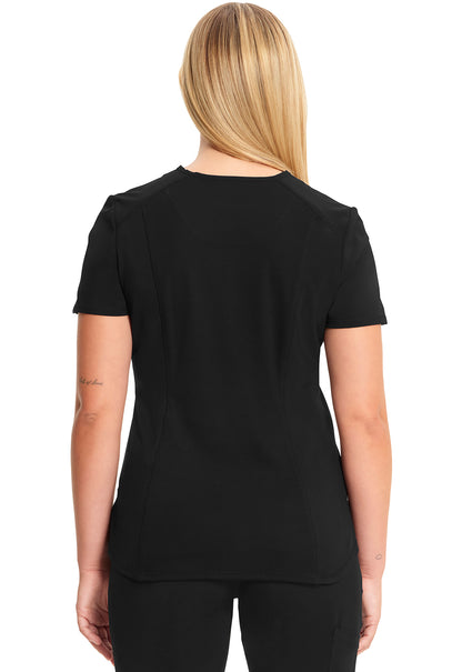 Classics CK687A Tuckable V-Neck Top Black Model Image Back | Infinity