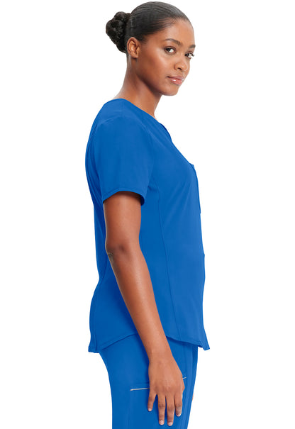 Classics CK687A Tuckable V-Neck Top Royal Model Image Right Side | Infinity