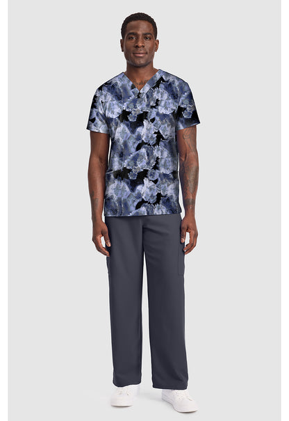 Genuine CK691 Men's Unisex V-Neck Print Scrub Top Ice Cold