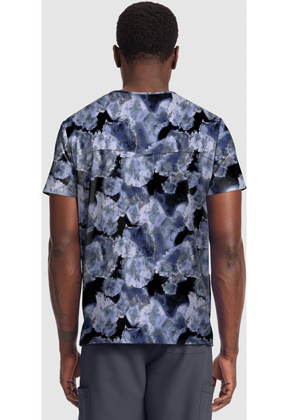 Genuine CK691 Men's Unisex V-Neck Print Scrub Top Ice Cold