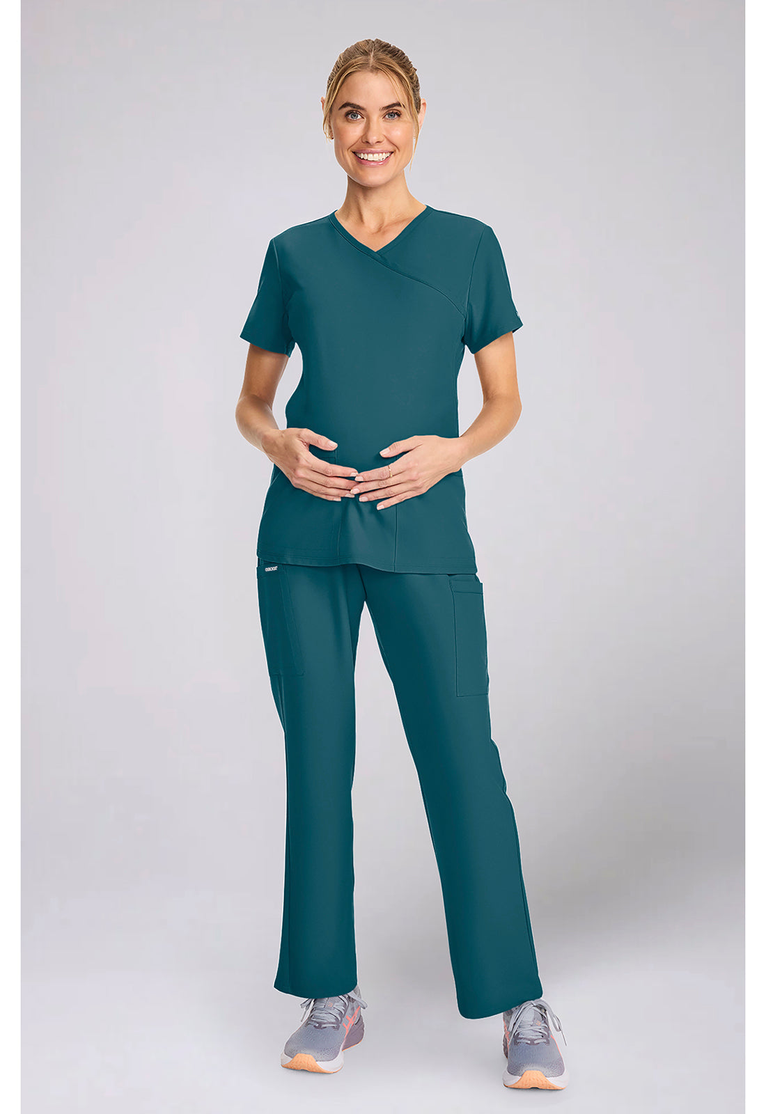 Workwear Originals Ultra CK701A Women's Maternity Mock Wrap V-Neck Scrub Top image 2