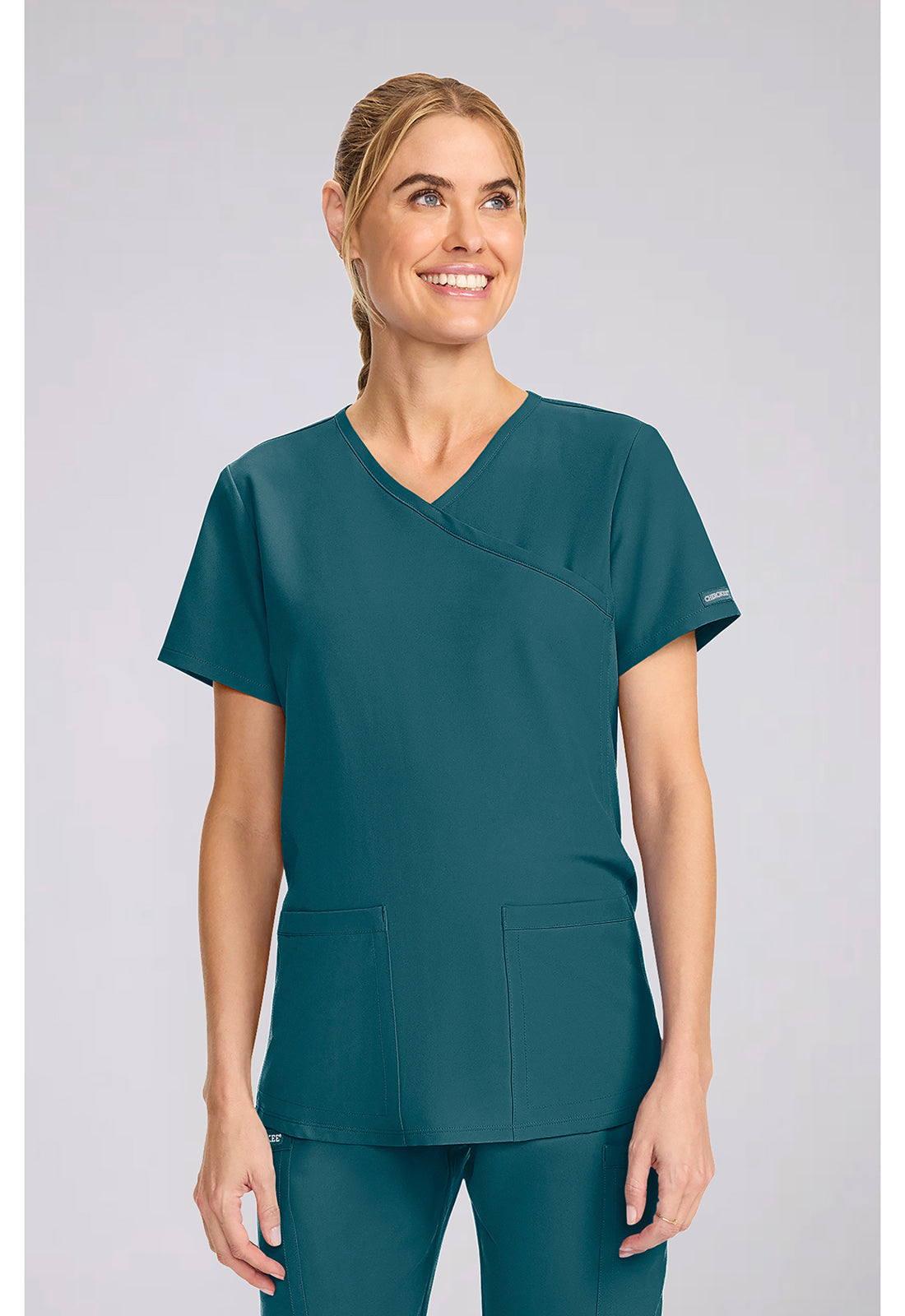 Workwear Originals Ultra CK701A Women's Maternity Mock Wrap V-Neck Scrub Top image 1