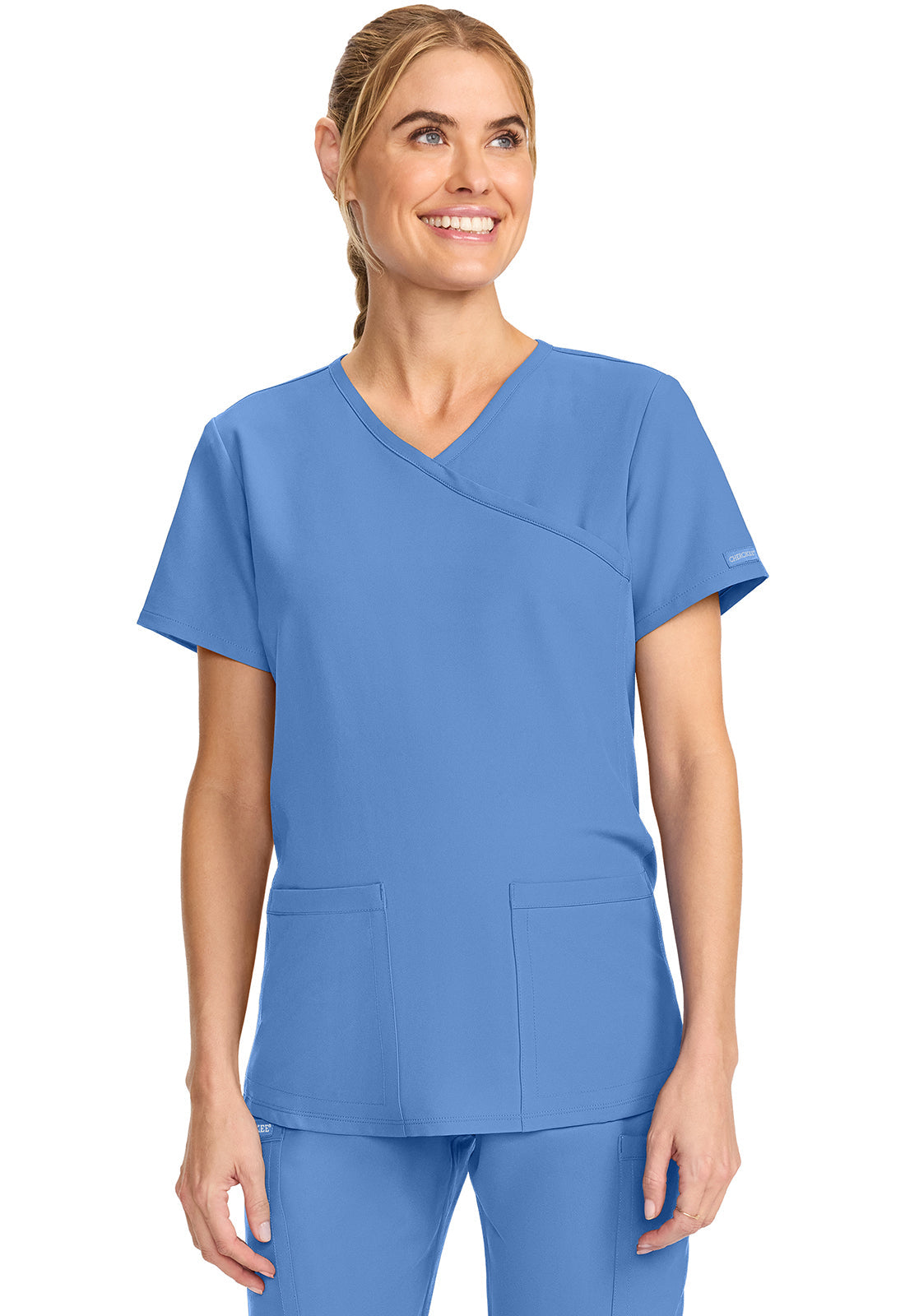 Workwear Originals Ultra CK701A Women's Maternity Mock Wrap V-Neck Scrub Top image 1