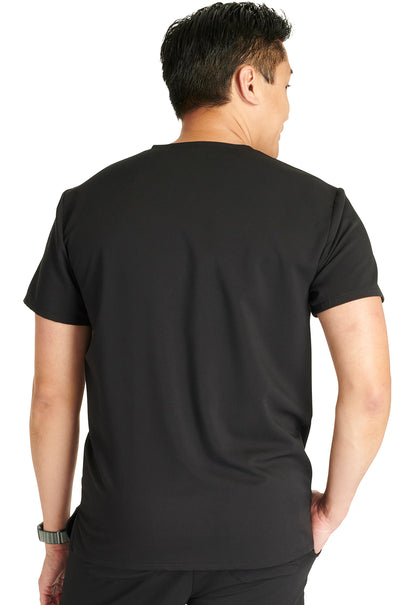 Atmos CK718A Men's V-Neck Top Black Model Image Back | Cherokee