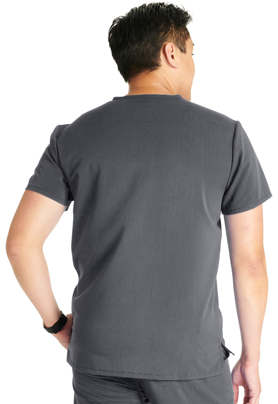 Atmos CK718A Men's V-Neck Top Pewter Model Image Back | Cherokee