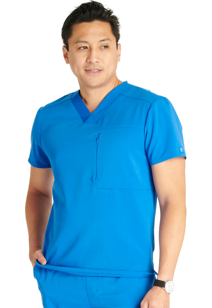 Atmos CK718A Men's V-Neck Top Royal Model Image Front | Cherokee