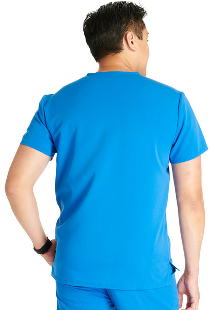 Atmos CK718A Men's V-Neck Top Royal Model Image Back | Cherokee