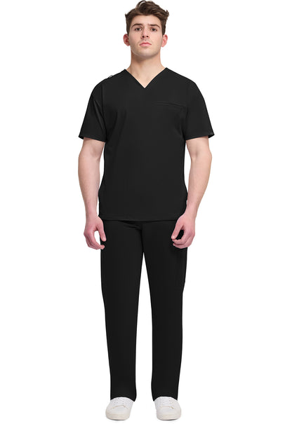 Achieve CK729 Men's 3-Pocket V-Neck Top Black Image