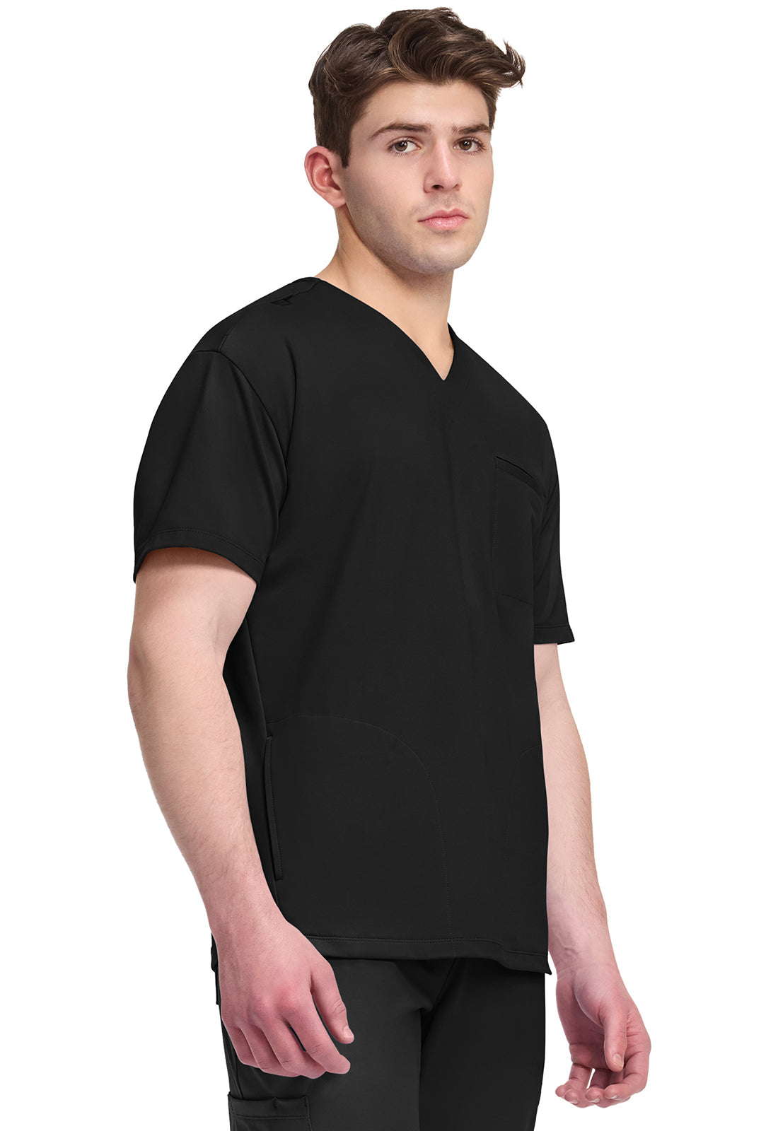 Achieve CK729 Men's 3-Pocket V-Neck Top Black Image