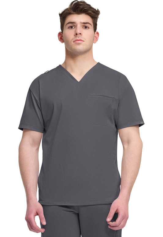 Achieve CK729 Men's 3-Pocket V-Neck Top Pewter Image