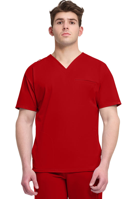 Achieve CK729 Men's 3-Pocket V-Neck Top Red Image