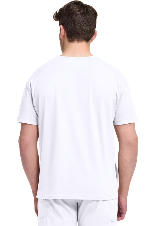 Achieve CK729 Men's 3-Pocket V-Neck Top White