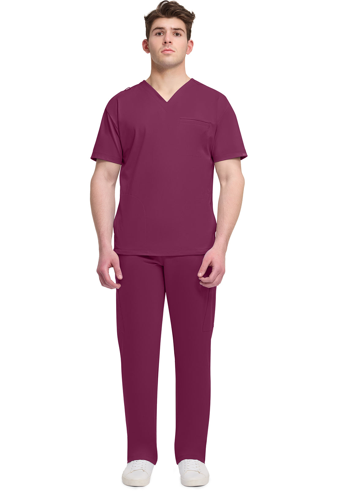 Achieve CK729 Men's 3-Pocket V-Neck Top Wine Image