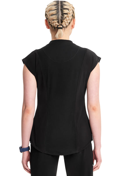 Classics CK742A Mock Neck Top Black Model Image Back | Infinity