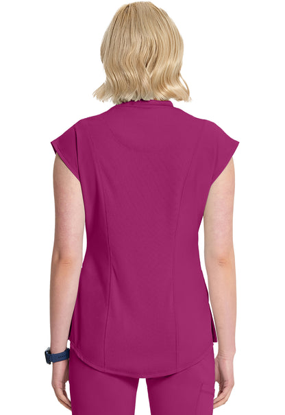 Classics CK742A Mock Neck Top Future Fuchsia Model Image Back | Infinity