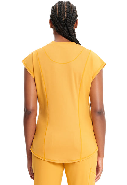 Classics CK742A Mock Neck Top Gold Rush Model Image Back | Infinity