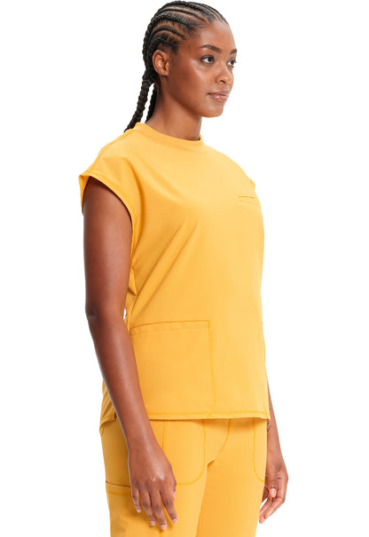 Classics CK742A Mock Neck Top Gold Rush Model Image Left Side | Infinity