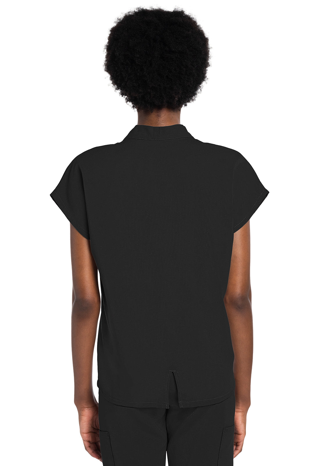 Atmos CK758A V-Neck Tuckable Top Black Model Image Back | Cherokee