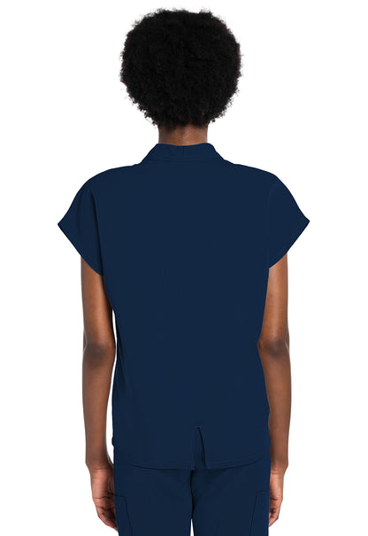 Atmos CK758A V-Neck Tuckable Top Navy Model Image Back | Cherokee