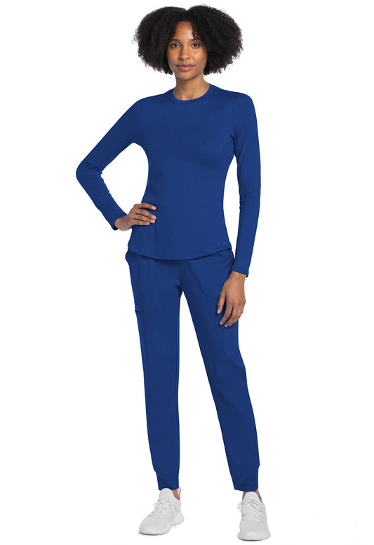 Basics CK773 Women's Long Sleeve Underscrub Knit Tee Galaxy Blue