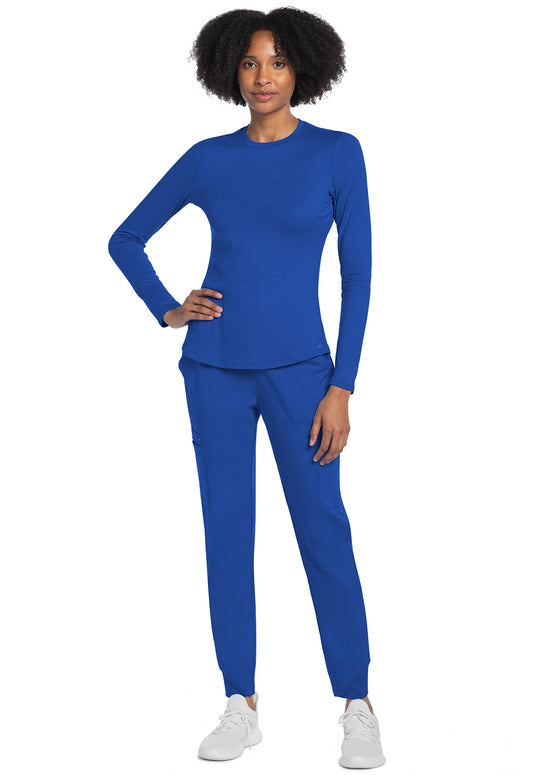 Basics CK773 Women's Long Sleeve Underscrub Knit Tee Royal