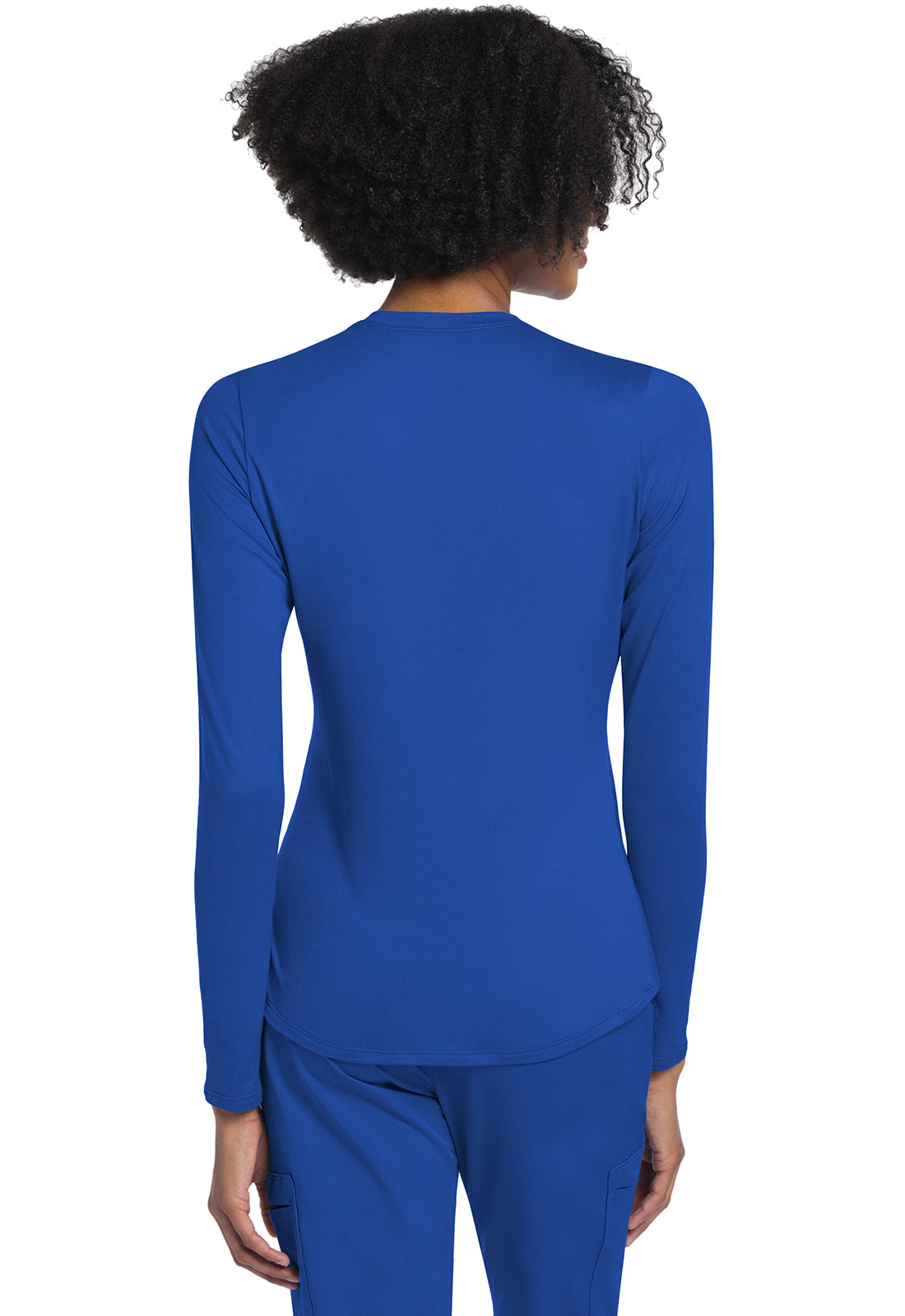 Basics CK773 Long Sleeve Underscrub Knit Tee Royal Model Image Back | Cherokee