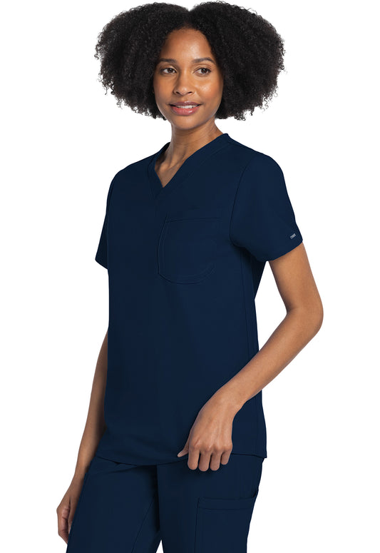 Originals Ultra CK778A Unisex V-Neck Top Navy Model Image Right Side | Cherokee