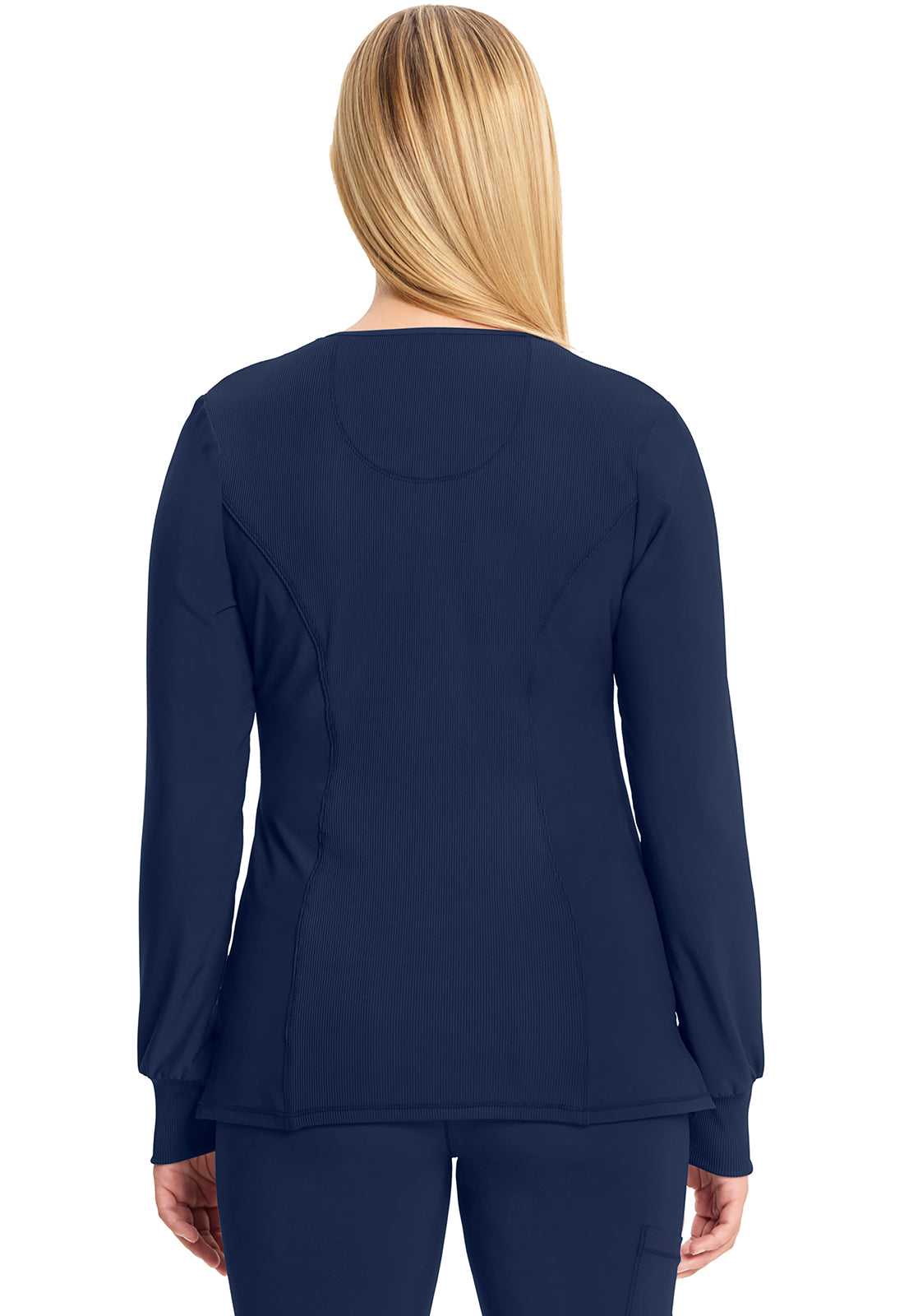 Classics CK781A Long Sleeve Round Neck Top Navy Model Image Back | Infinity