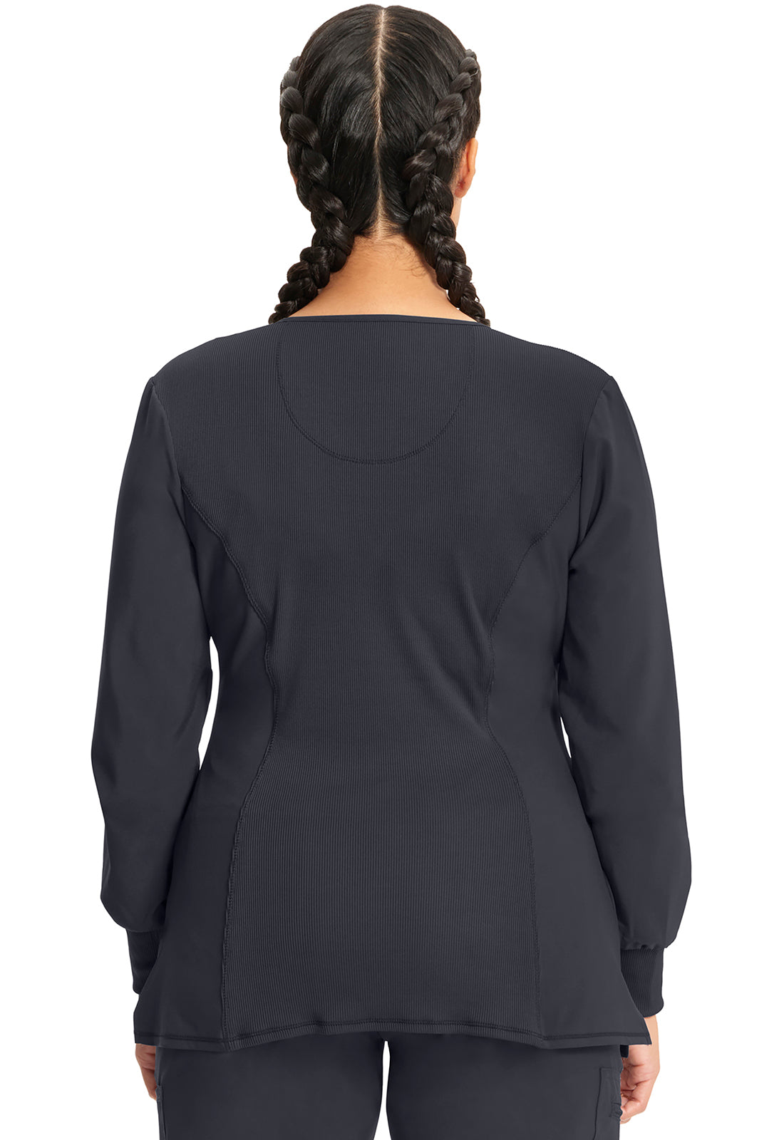 Classics CK781A Long Sleeve Round Neck Top Pewter Model Image Back | Infinity