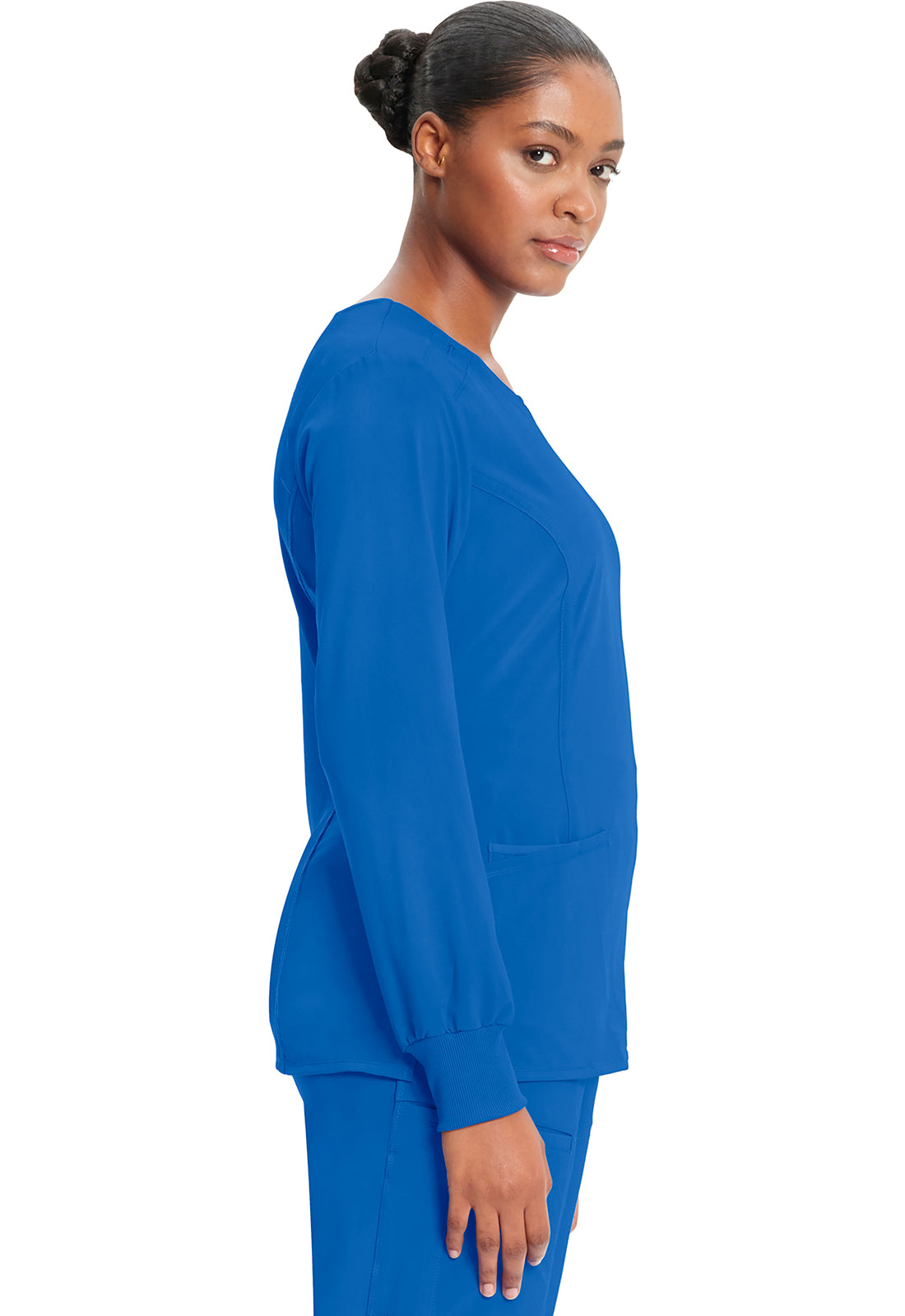 Classics CK781A Long Sleeve Round Neck Top Royal Model Image Right Side | Infinity