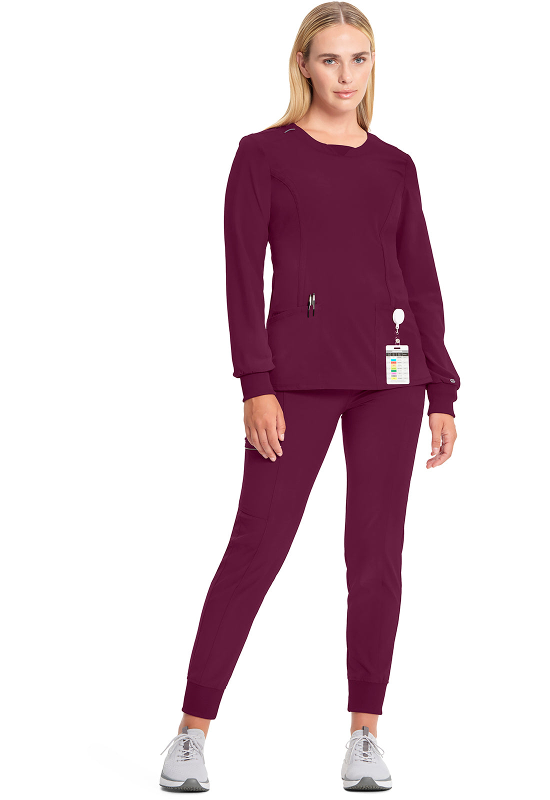 Classics CK781A Long Sleeve Round Neck Top Wine