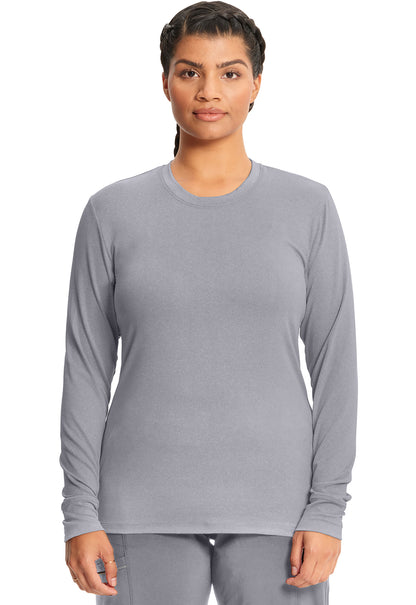 Classics CK782 Long Sleeve Underscrub Knit Tee Grey Model Image Front | Infinity