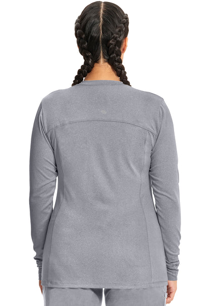 Classics CK782 Long Sleeve Underscrub Knit Tee Grey Model Image Back | Infinity