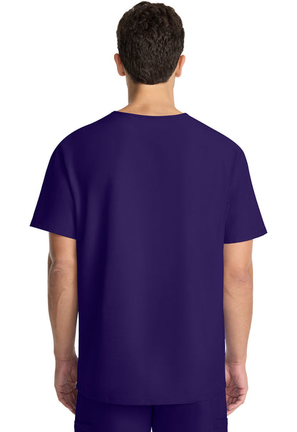 Originals Ultra CK783A Men's Tuck-in V-Neck Top Grape Model Image Back | Cherokee