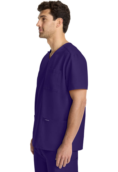 Originals Ultra CK783A Men's Tuck-in V-Neck Top Grape Model Image Right Side | Cherokee