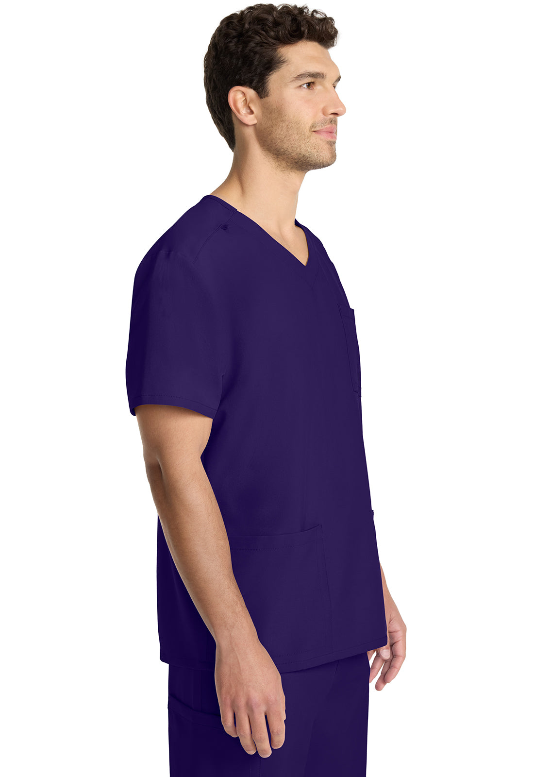 Originals Ultra CK783A Men's Tuck-in V-Neck Top Grape Model Image Left Side | Cherokee