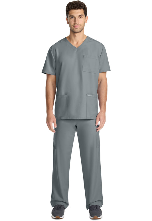 Workwear Originals Ultra CK783A Men's 3-Pocket V-Neck Scrub Top Grey