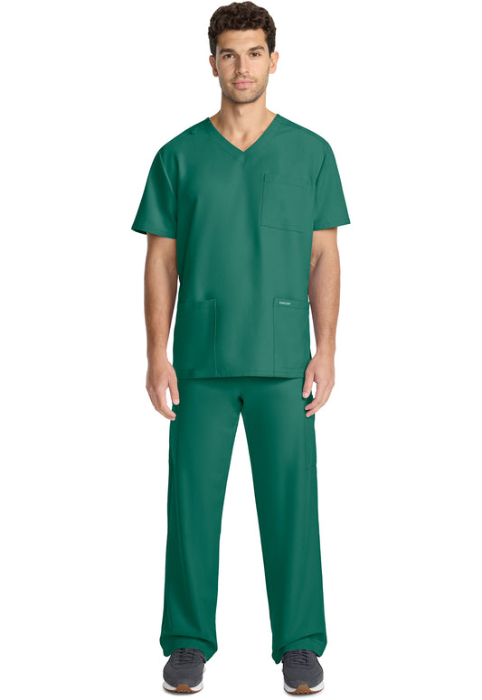 Workwear Originals Ultra CK783A Men's 3-Pocket V-Neck Scrub Top Hunter Green