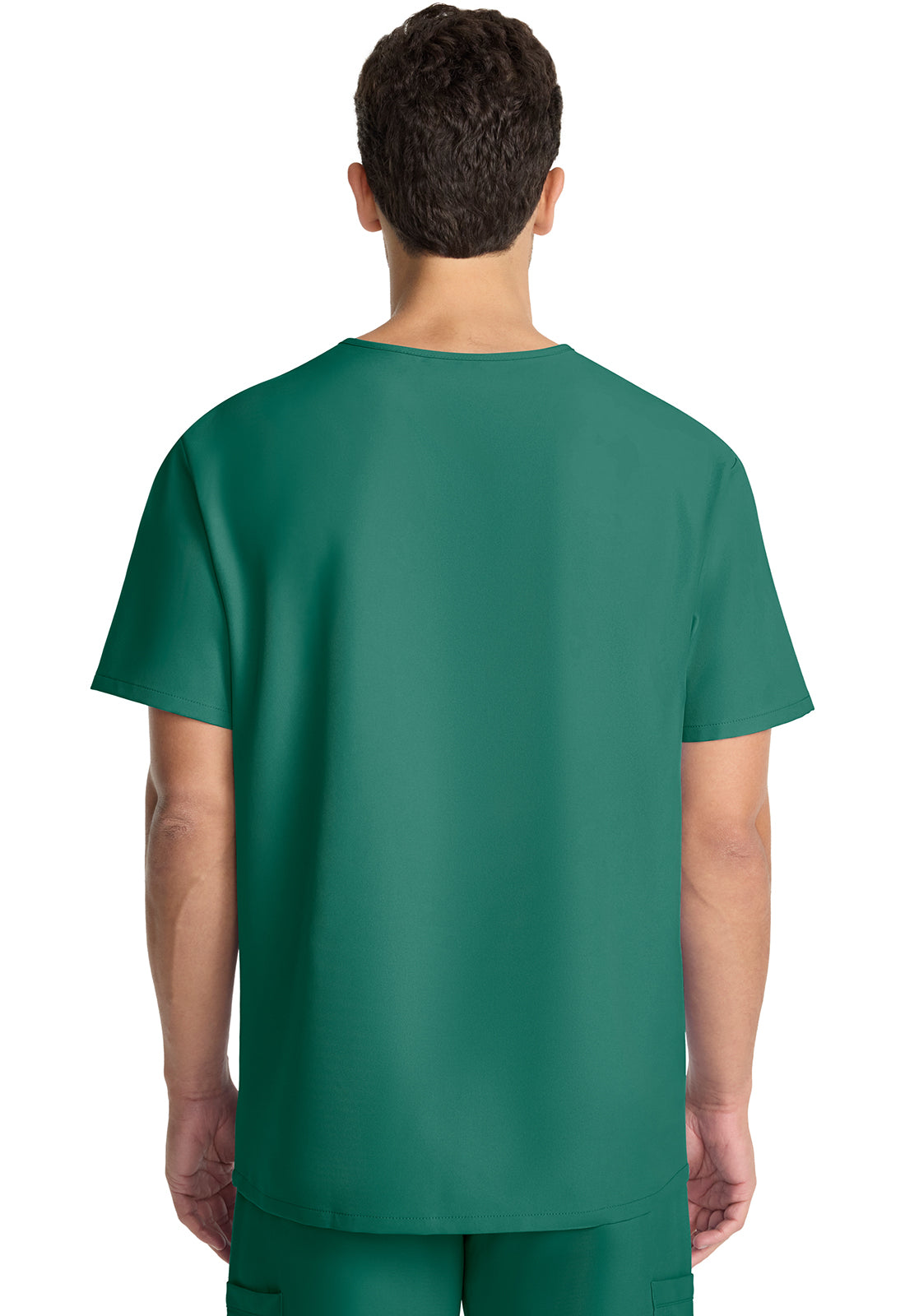 Originals Ultra CK783A Men's Tuck-in V-Neck Top Hunter Green Model Image Back | Cherokee