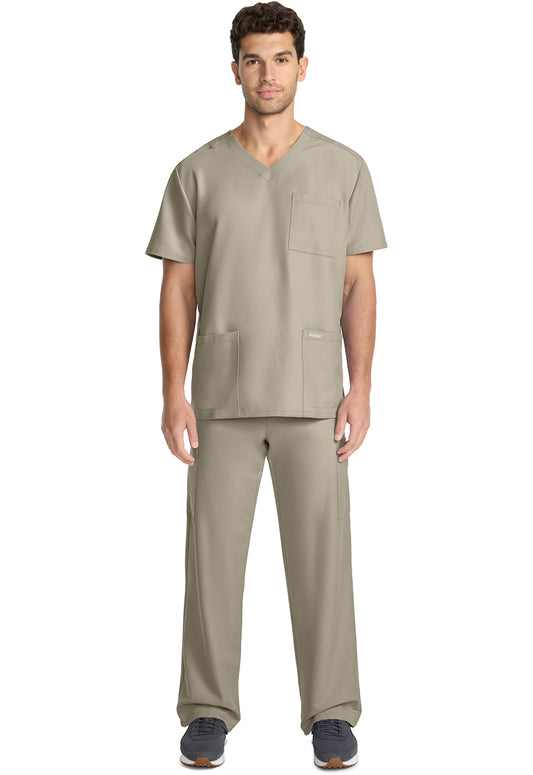 Workwear Originals Ultra CK783A Men's 3-Pocket V-Neck Scrub Top Khaki